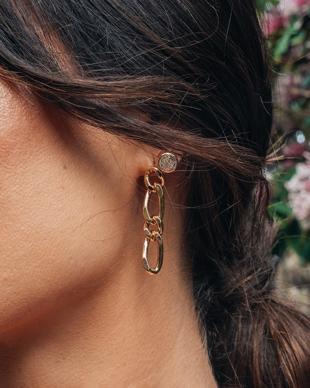 Jacqueline Chain Drop Stud Earrings - Sterling Forever