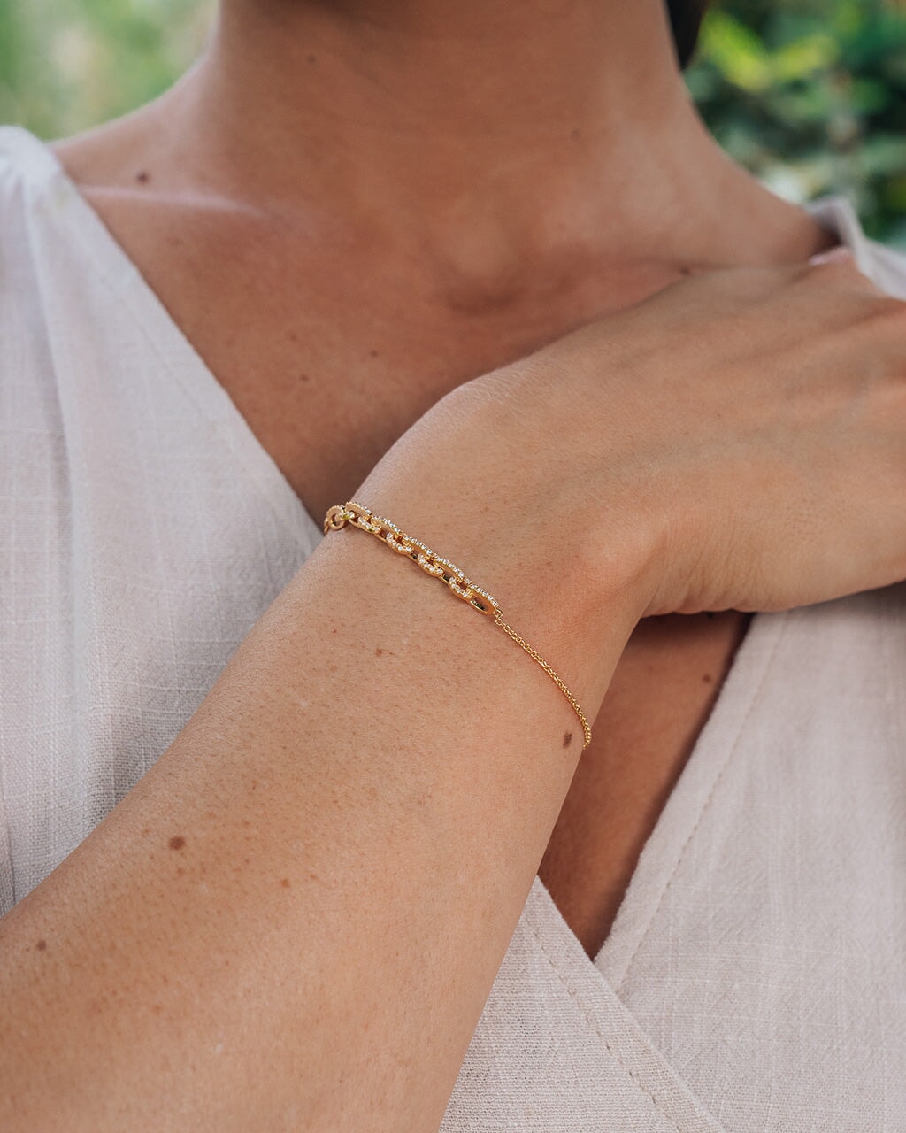 Harley CZ Interlocking Chain Bracelet Bracelet Sterling Forever 