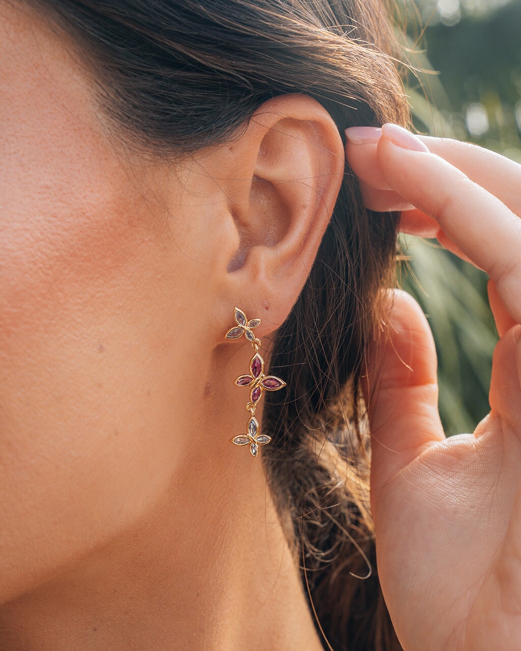 Caria CZ Butterfly Drop Stud Earrings Earring Sterling Forever 