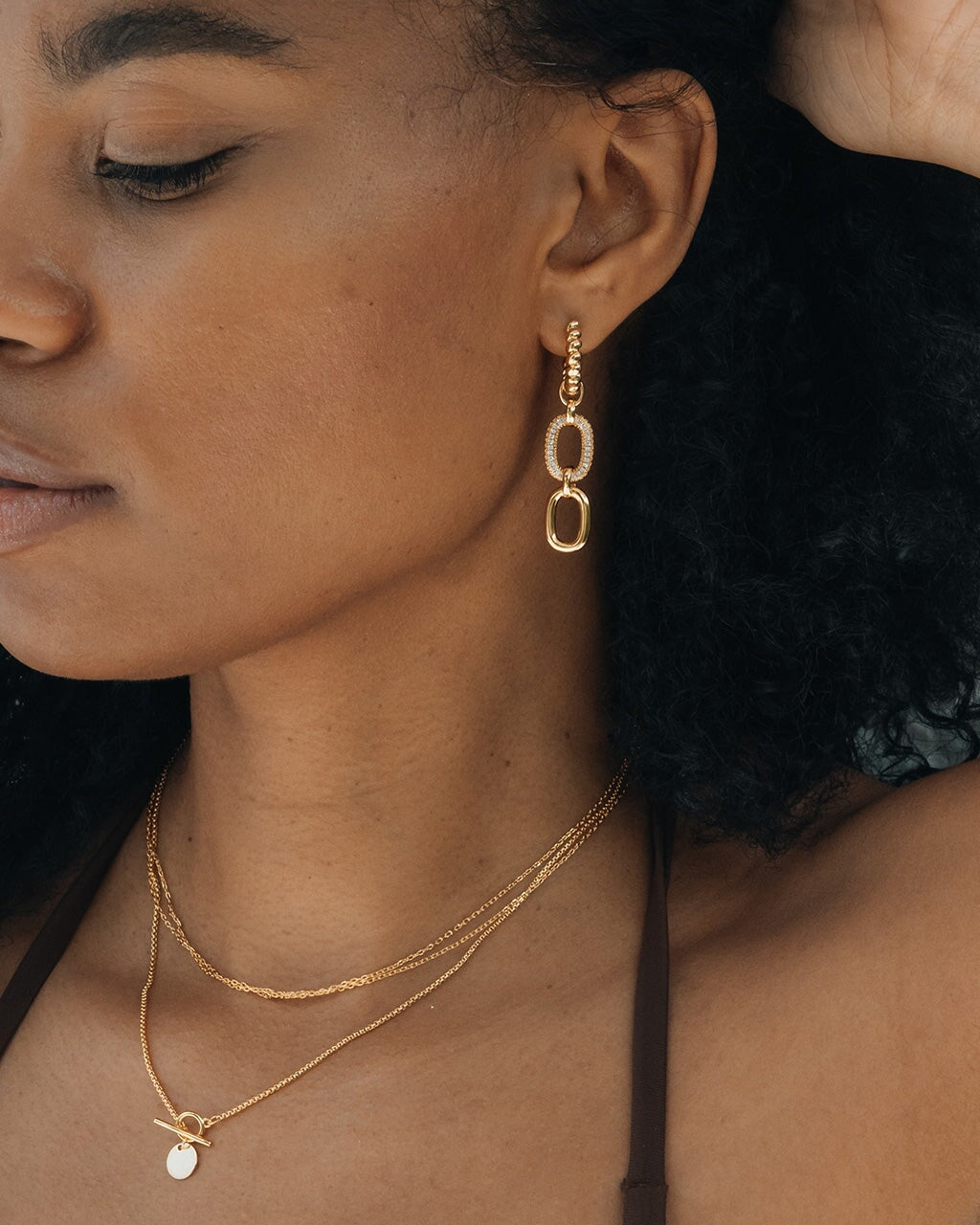 Andi Drop Hoops Earring Sterling Forever 