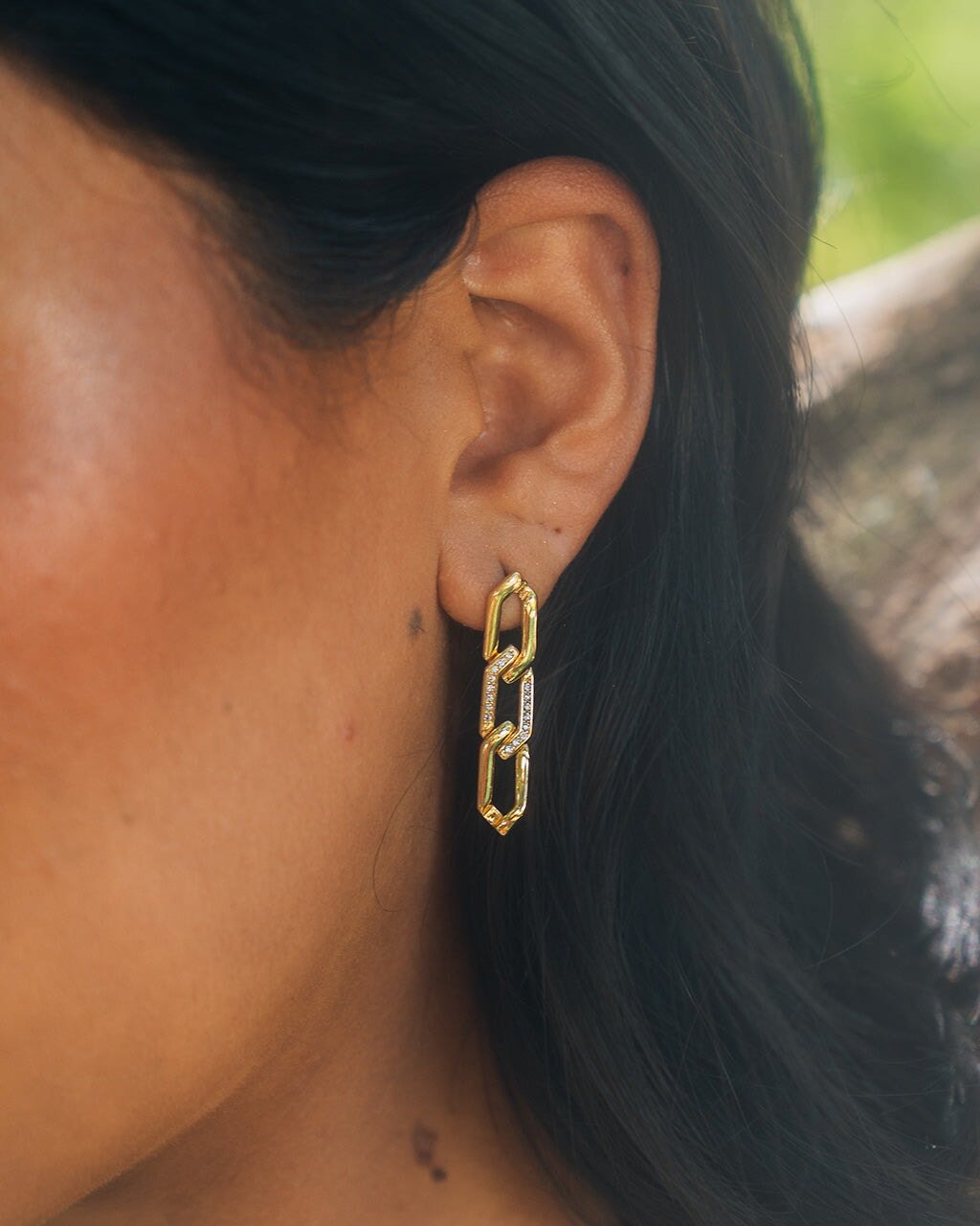 Kinslee Chain Drop Stud Earrings - Sterling Forever