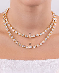 Elongated Cushion Tennis Necklace