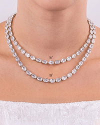 Elongated Cushion Tennis Necklace