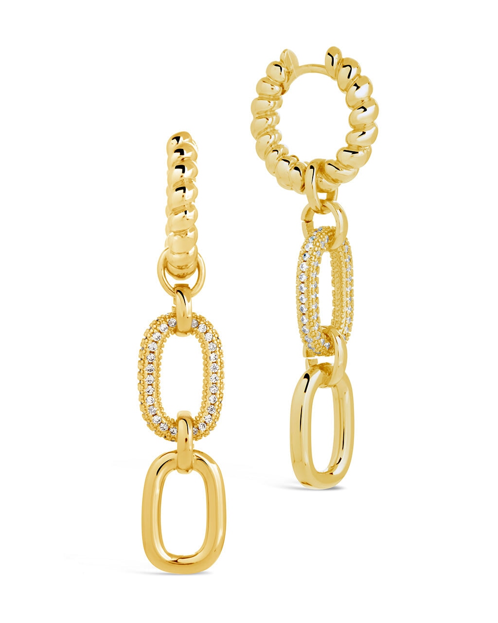 Andi Drop Hoops Earring Sterling Forever Gold 