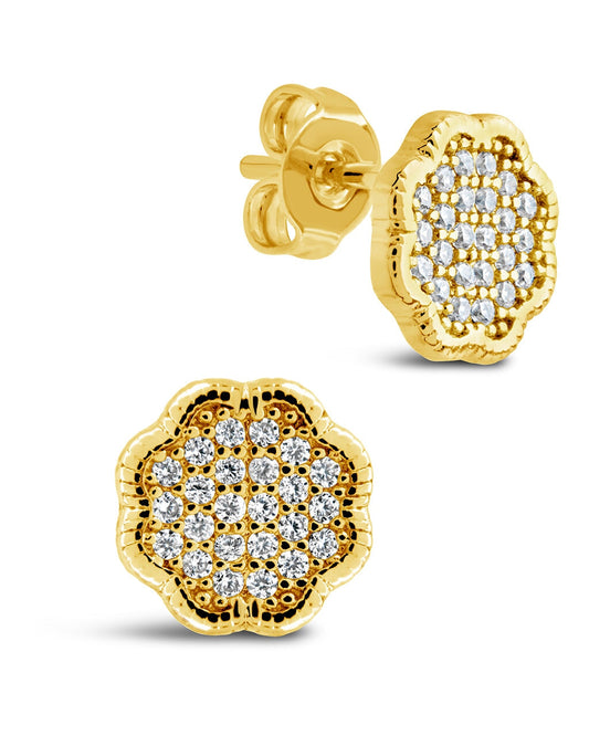 Rose Petal Studs Earring Sterling Forever Gold 