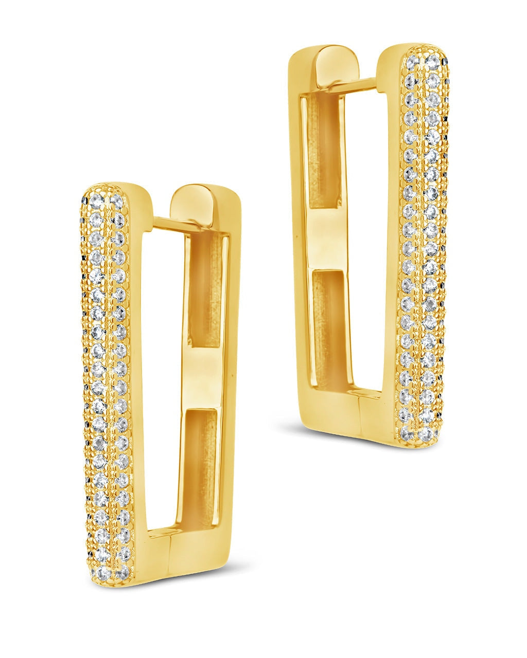 Peyton CZ Rectangle Hoops Earring Sterling Forever 