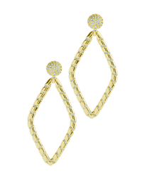 Geometric CZ Diamond Drop Stud Earrings - Sterling Forever