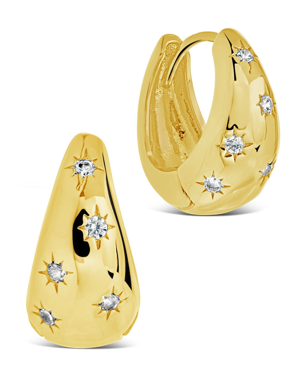 Mila CZ Hoops Earring Sterling Forever Gold 