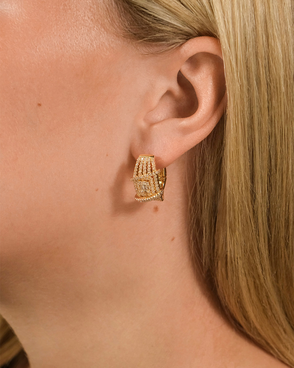 Leigh CZ Statement Hoop Earrings