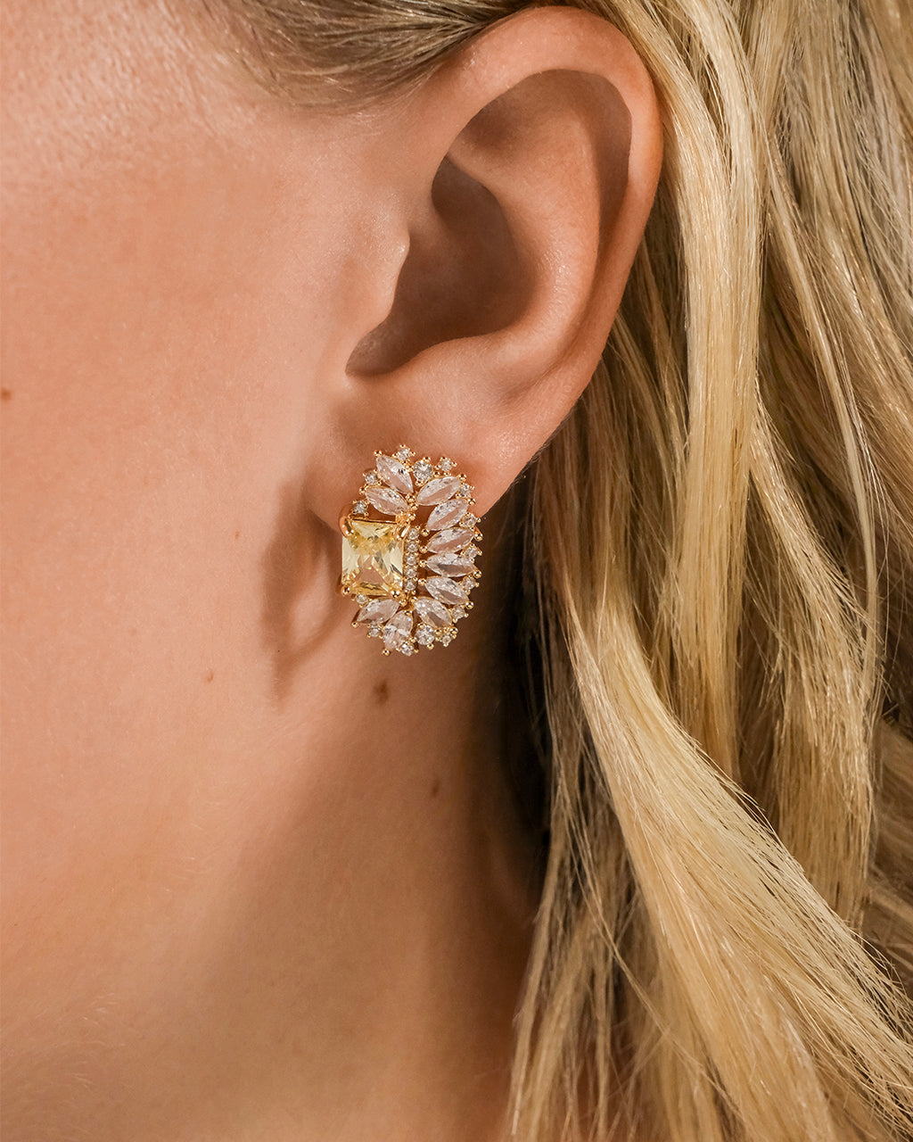 Nina Elongated CZ Stud Earrings - Main Image