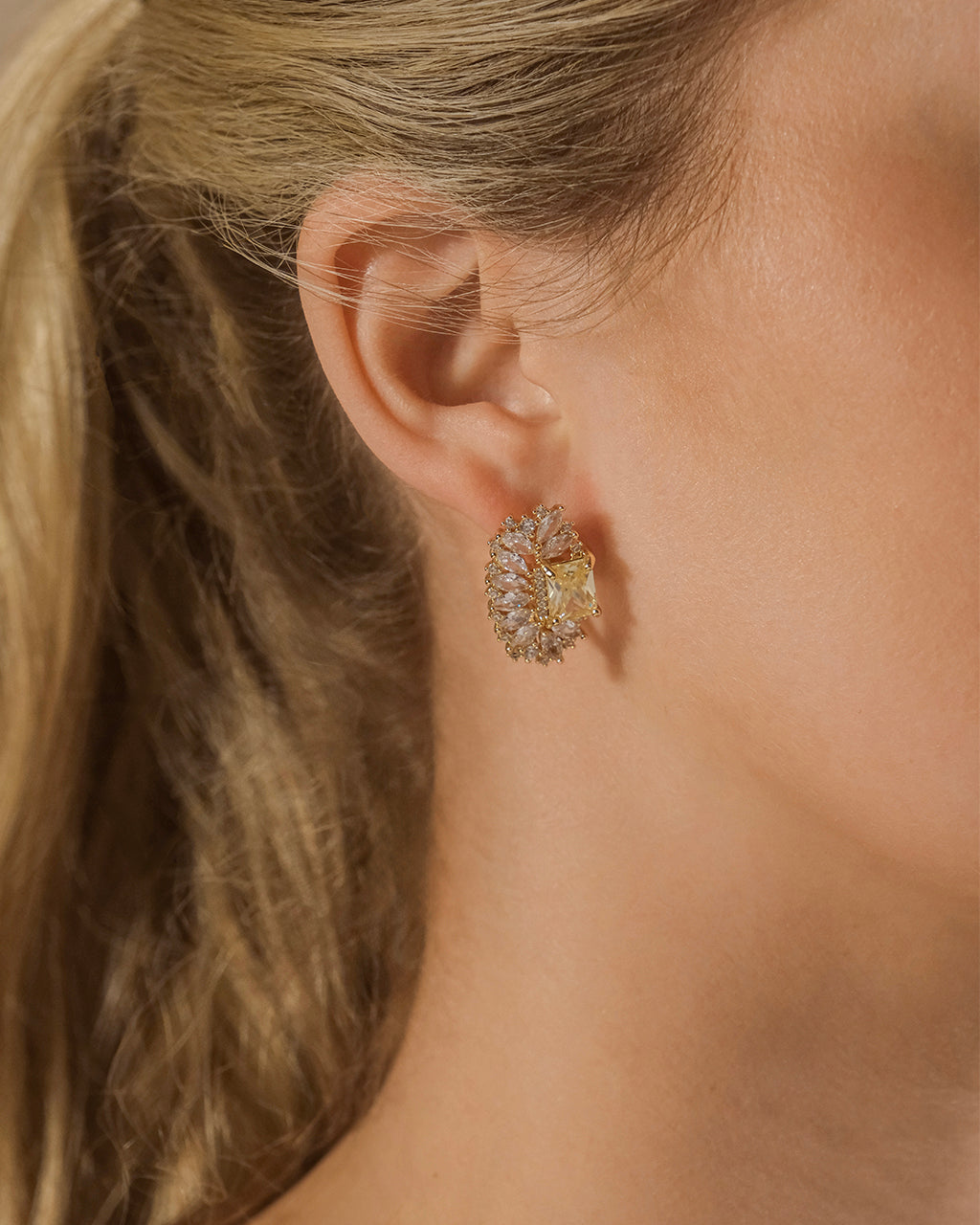 Nina Elongated CZ Stud Earrings - Main Image