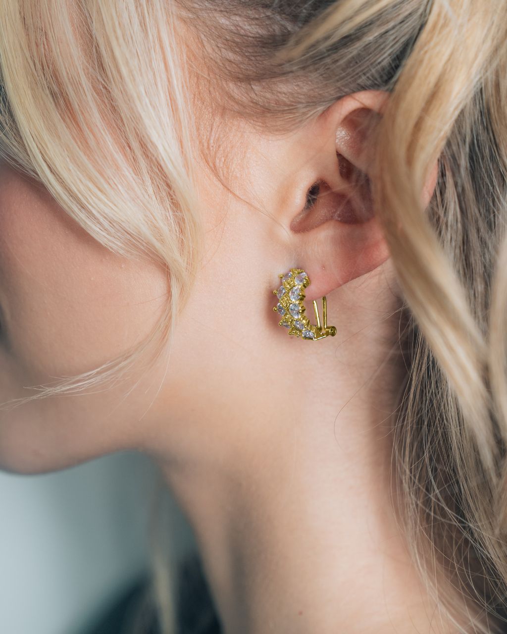 Lena CZ Hoop Earrings