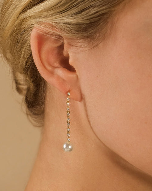 Blake Pearl Drop Stud Earrings - Sterling Forever