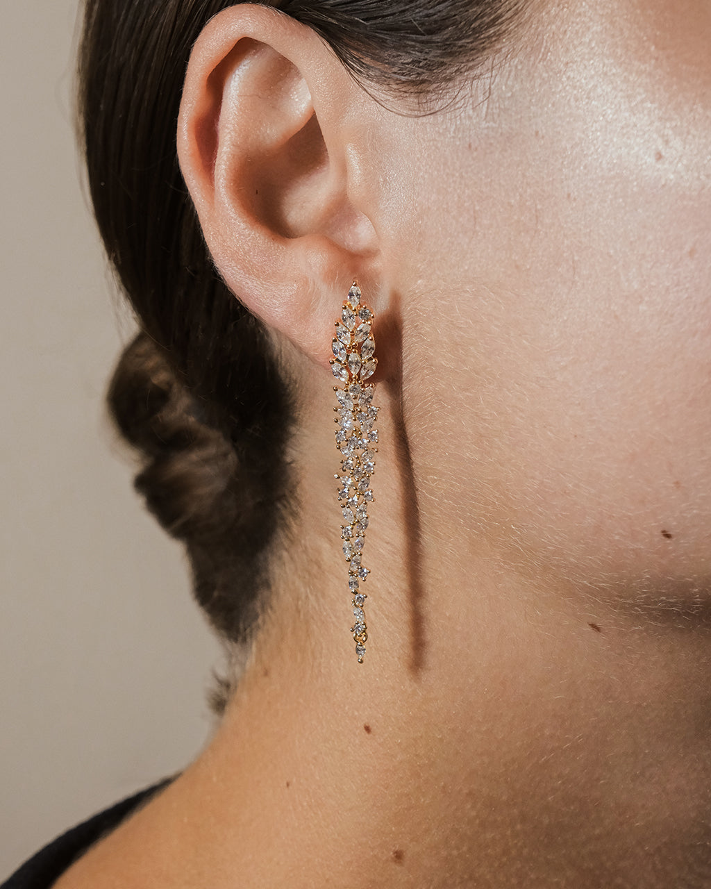 Shay CZ Linear Drop Earrings