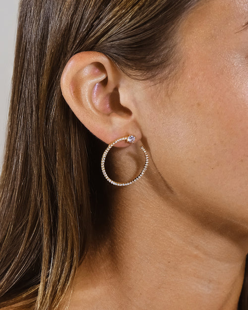 Cindy CZ Circle Stud Earrings