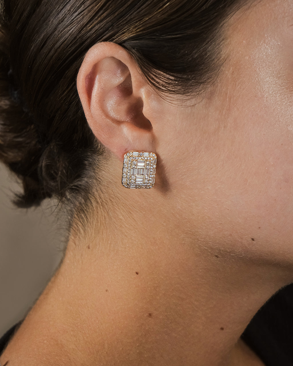 Jana Square CZ Stud Earrings