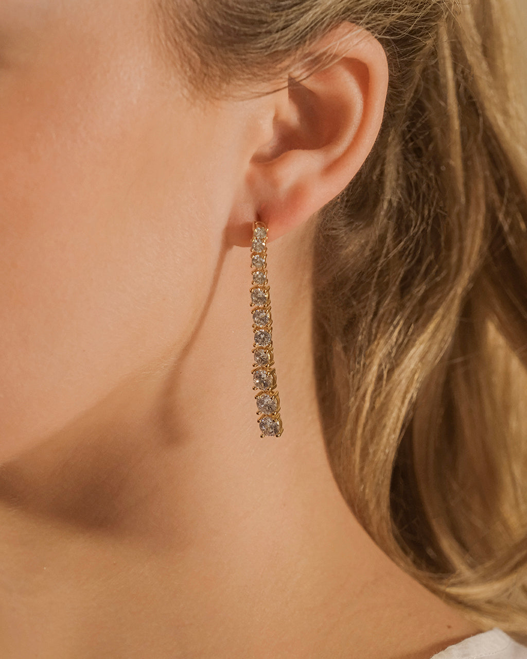 Natasha CZ Drop Stud Earrings