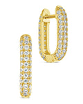 Mara CZ Rectangle Hoop Earrings - Sterling Forever