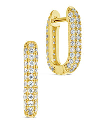 Mara CZ Rectangle Hoop Earrings - Sterling Forever