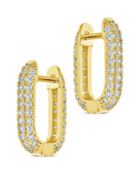 Mara CZ Rectangle Hoop Earrings - Sterling Forever