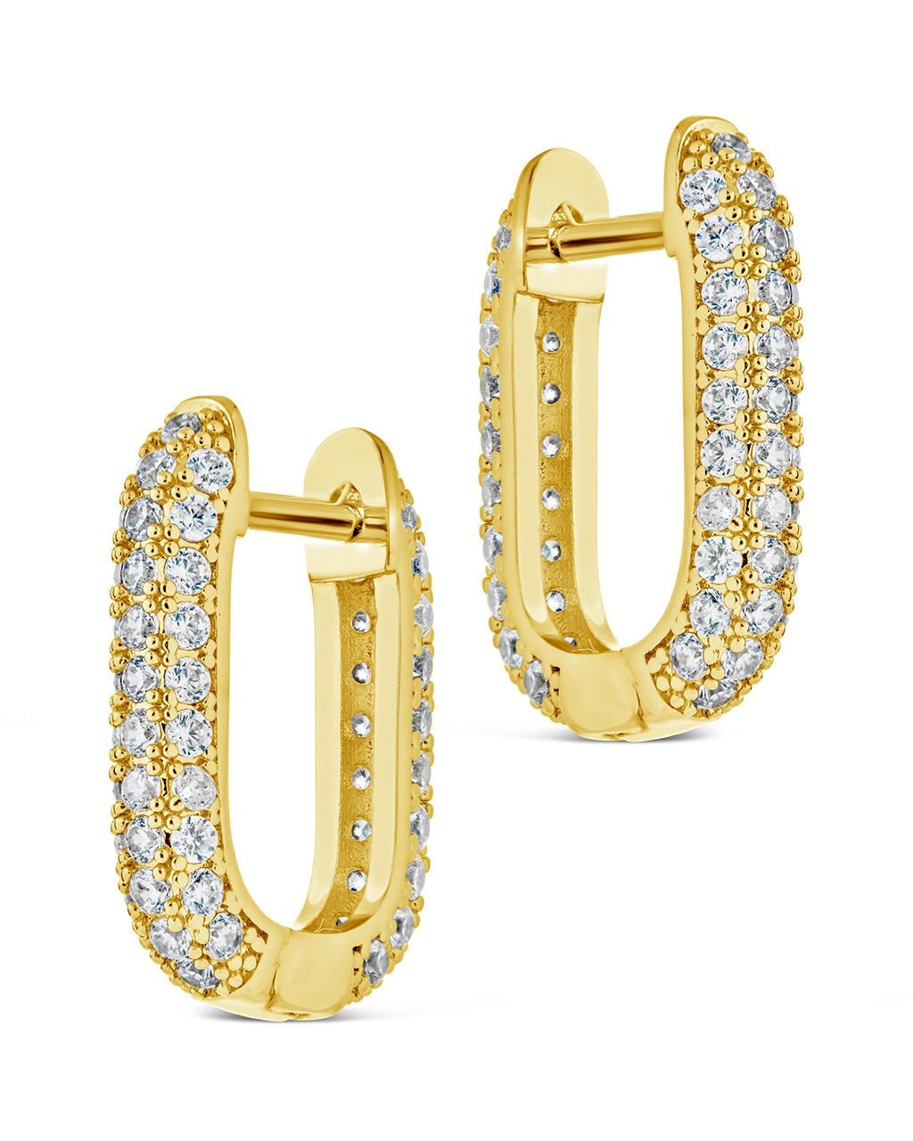 Mara CZ Rectangle Hoop Earrings - Sterling Forever