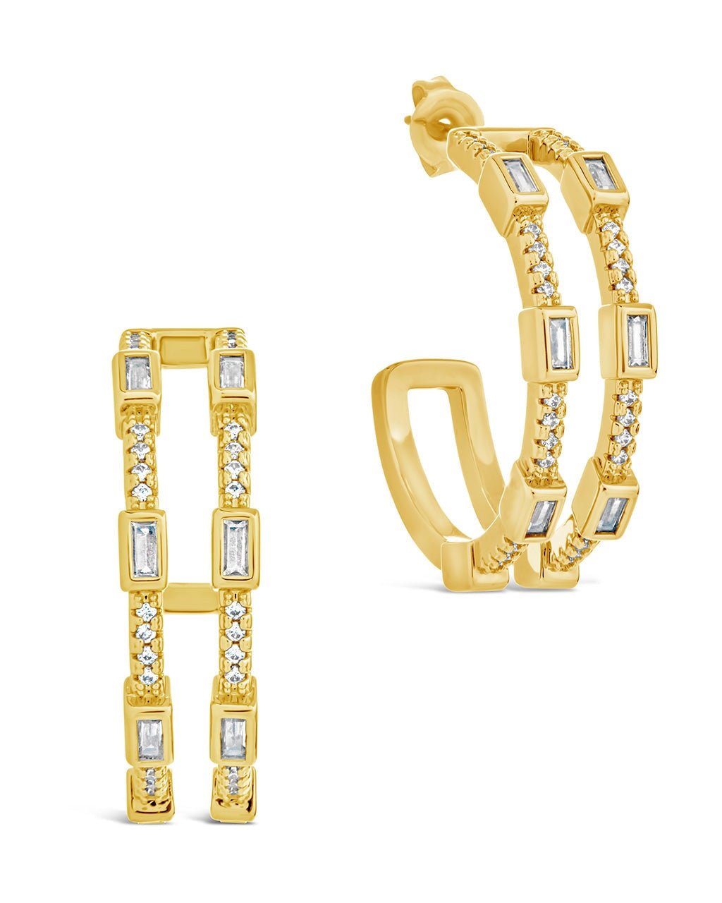 Neah CZ Station Hoop Earrings - Sterling Forever