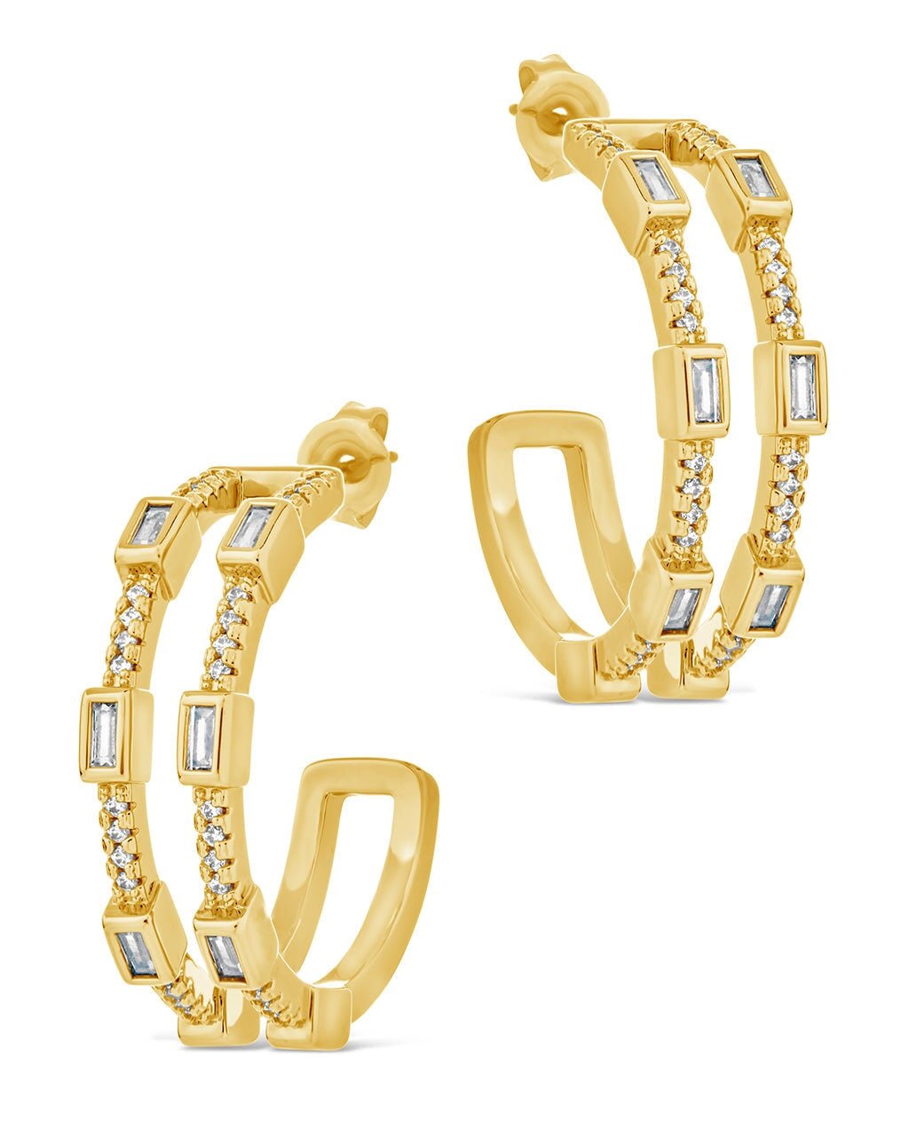 Neah CZ Station Hoop Earrings - Sterling Forever