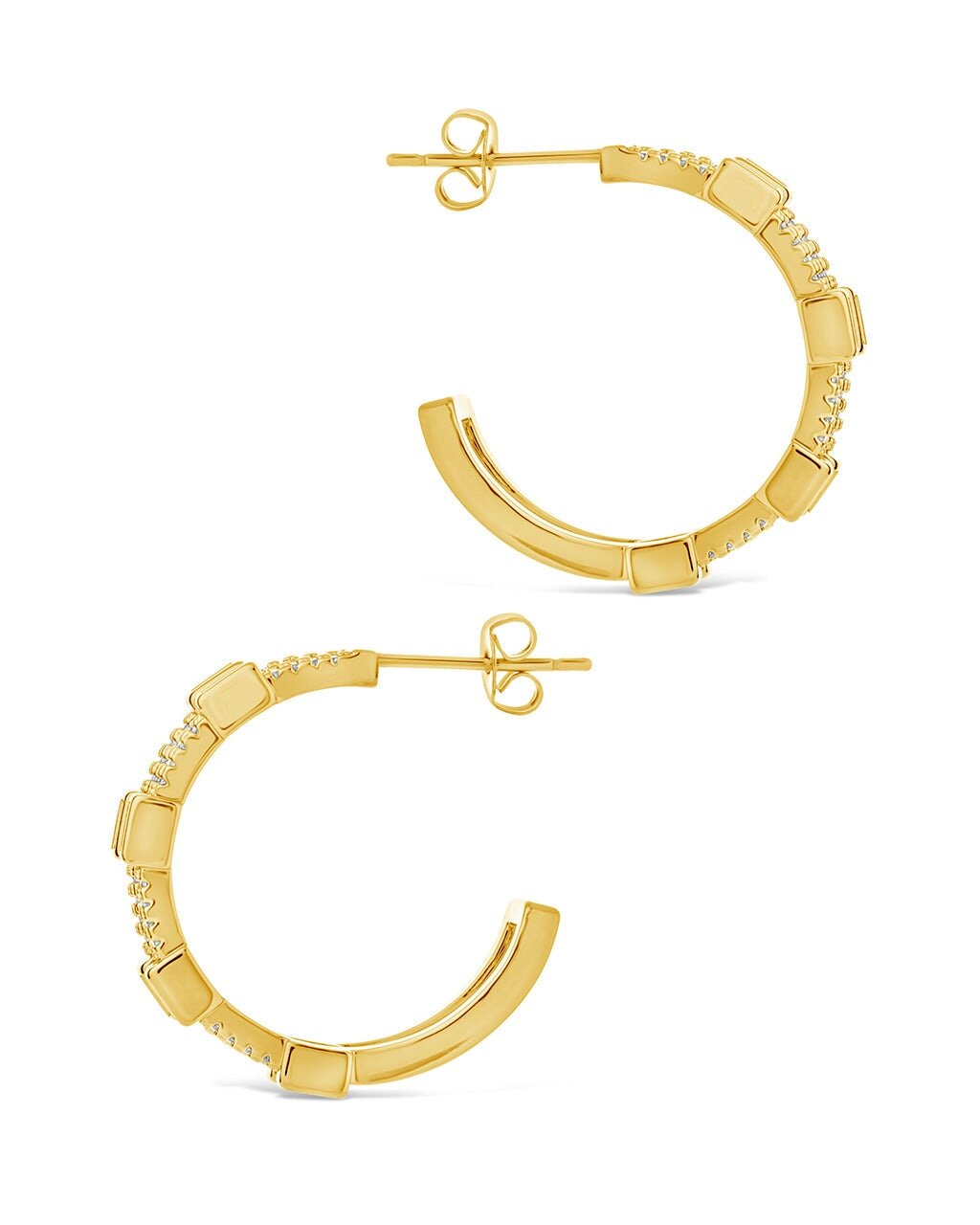 Neah CZ Station Hoop Earrings - Sterling Forever