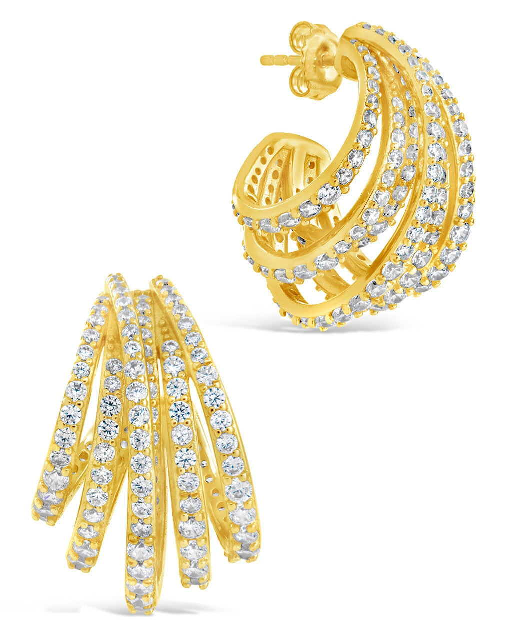 Jenny Statement Hoops Earring Sterling Forever Gold 