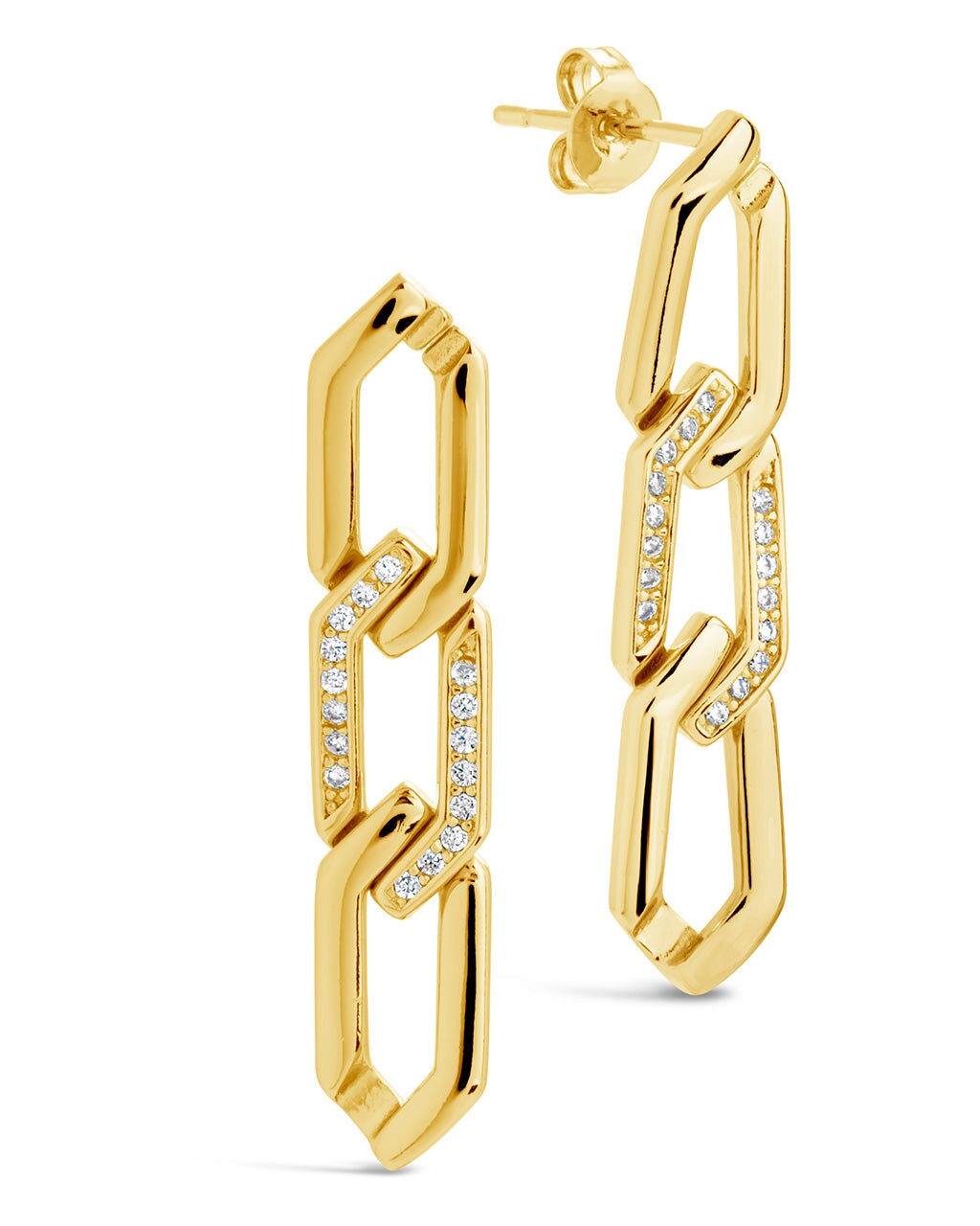 Kinslee Drop Studs Earring Sterling Forever Gold 