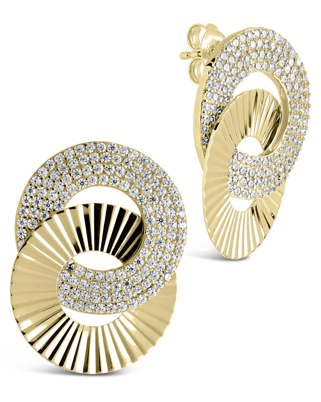 Adelina Linking Drop Studs Earring Sterling Forever Gold 