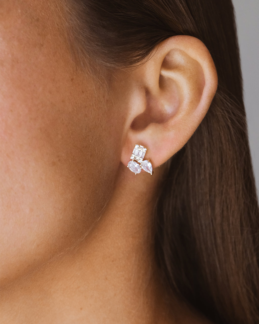 Aviana CZ Cluster Stud Earrings