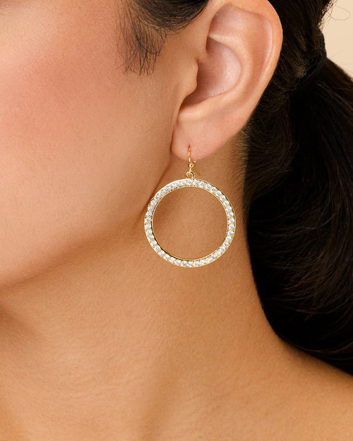Della CZ Circle Dangle Earrings - Sterling Forever