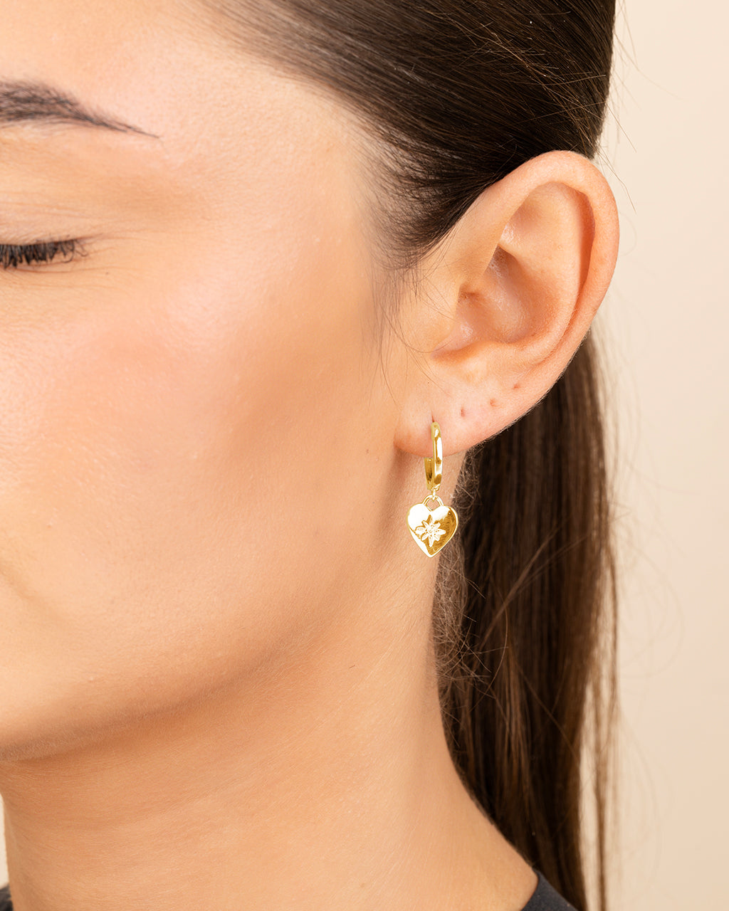 Vivienne Heart Charm Hoops