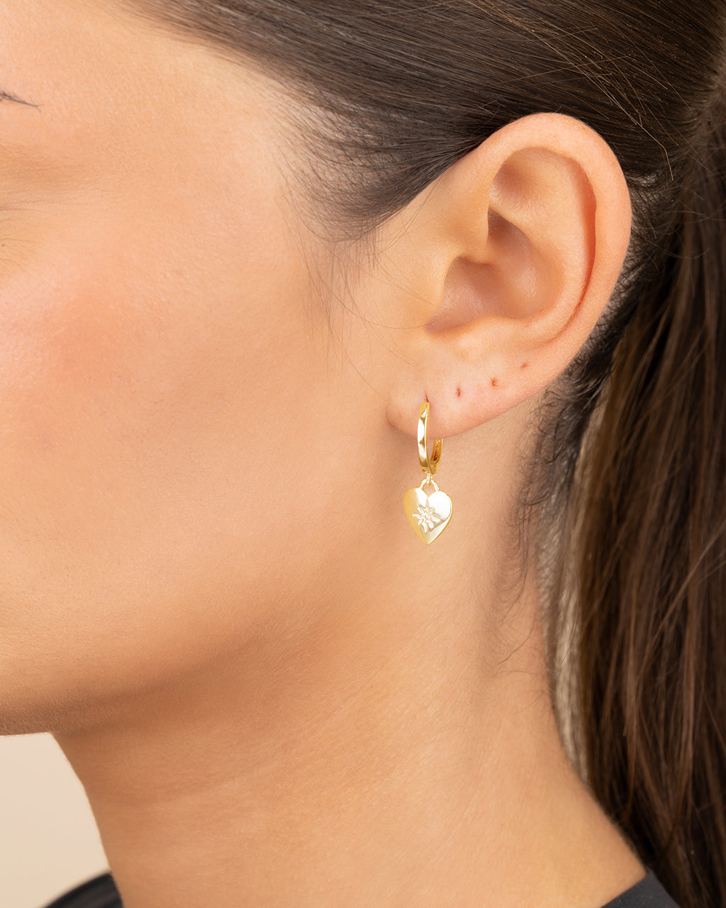 Vivienne Heart Charm Hoops