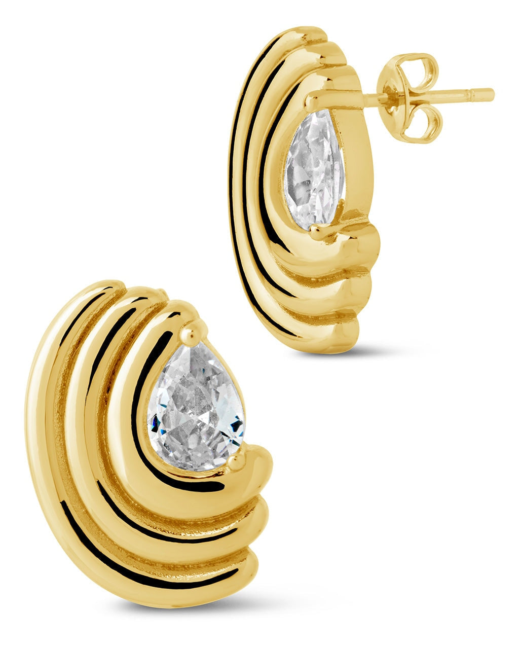 Kouign Amann CZ Stud Earrings Earring Sterling Forever Gold 