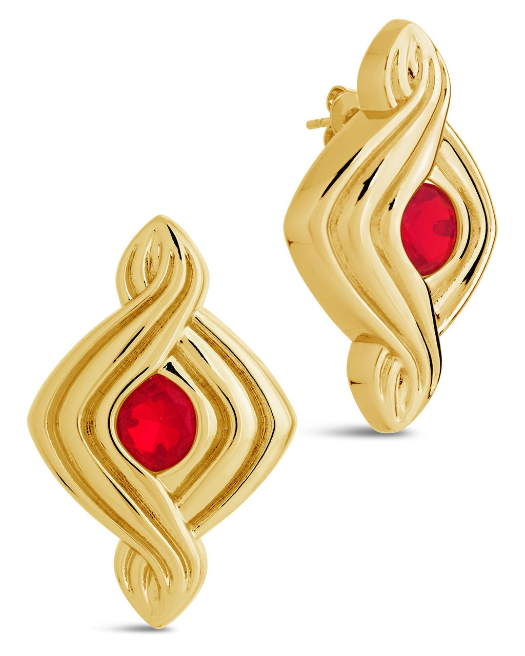 Danish CZ Stud Earrings Earring Sterling Forever Gold 