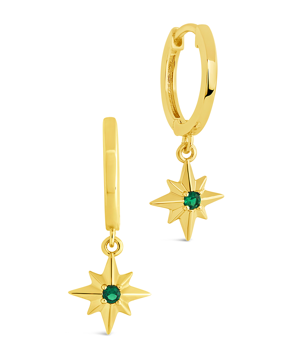 Demi CZ Burst Charm Hoop Earrings