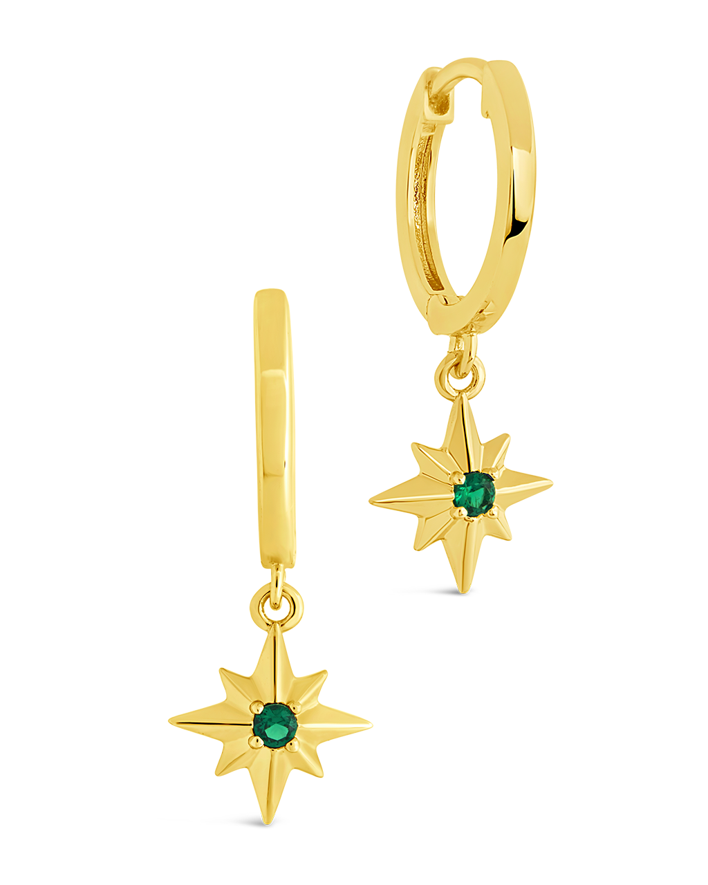 Demi CZ Burst Charm Hoop Earrings