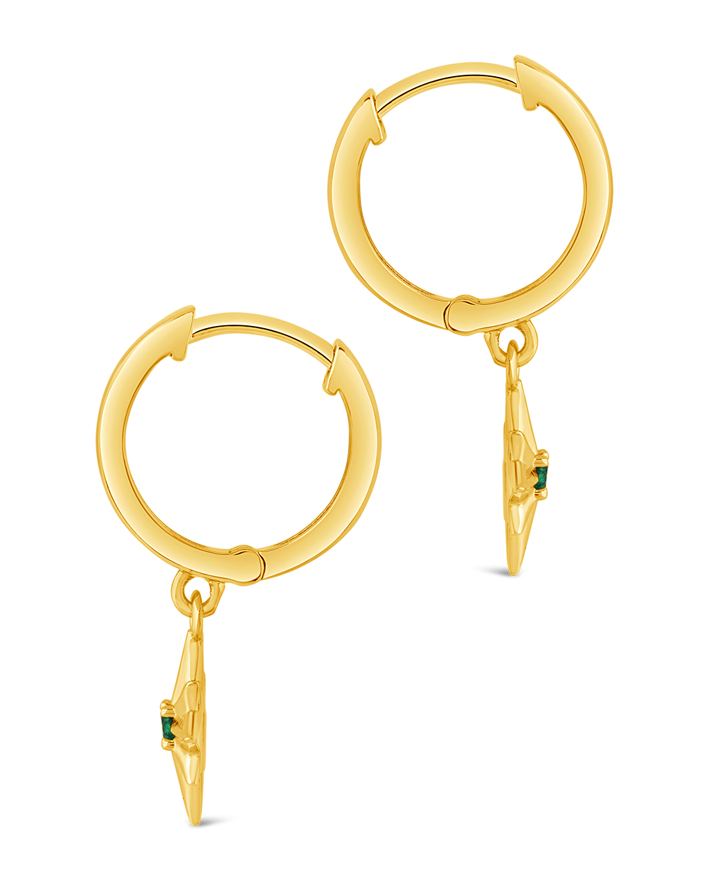 Demi CZ Burst Charm Hoop Earrings