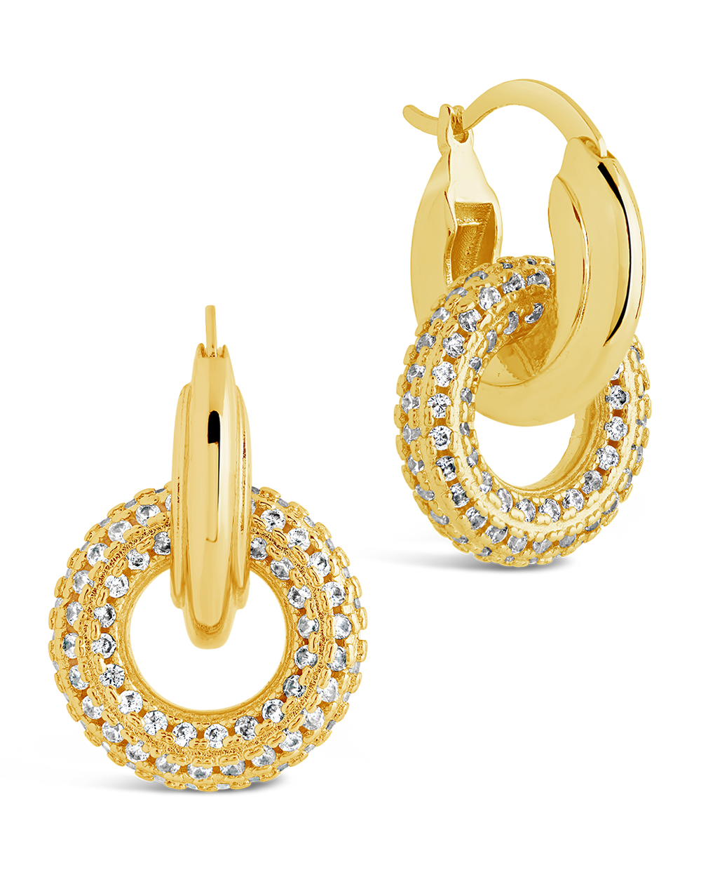 Hunter CZ Interlocking Circle Drop Earrings