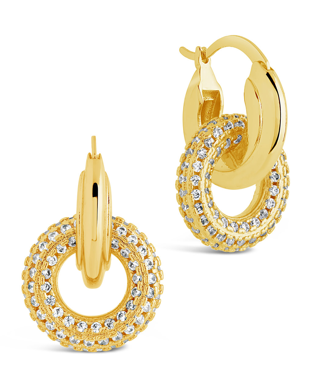 Hunter CZ Interlocking Circle Drop Earrings