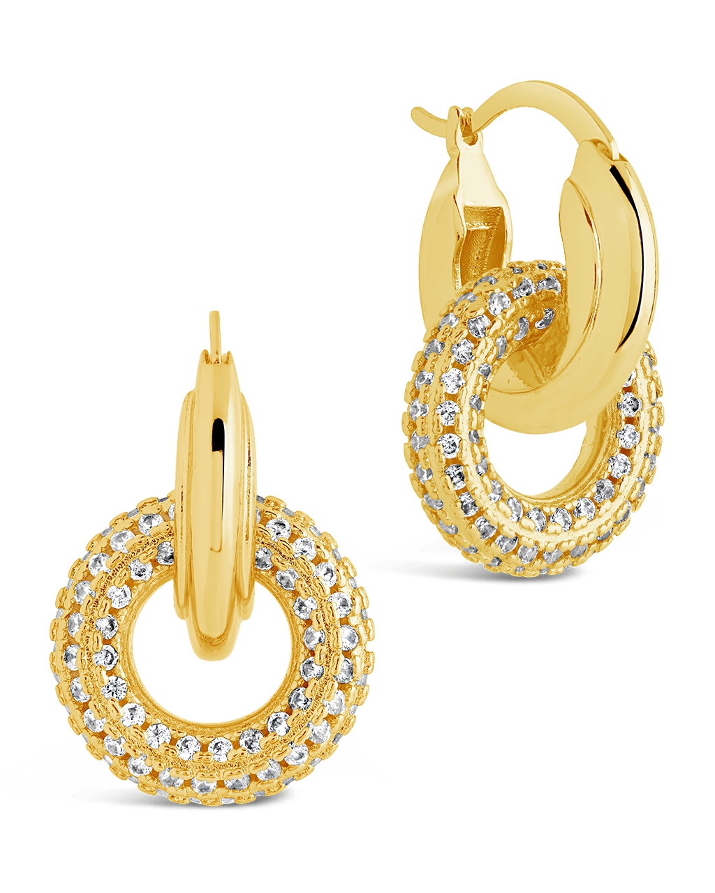 Hunter CZ Interlocking Circle Drop Earrings - Sterling Forever