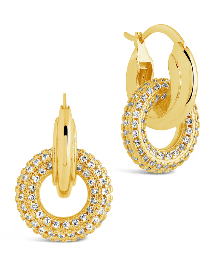 Hunter CZ Interlocking Circle Drop Earrings