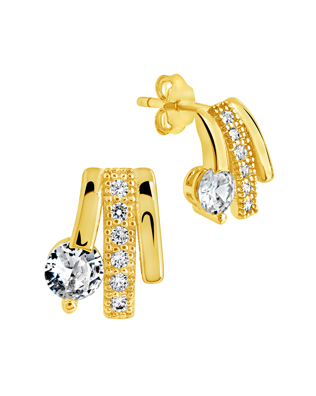 Rosie CZ Triple Hoop Earrings