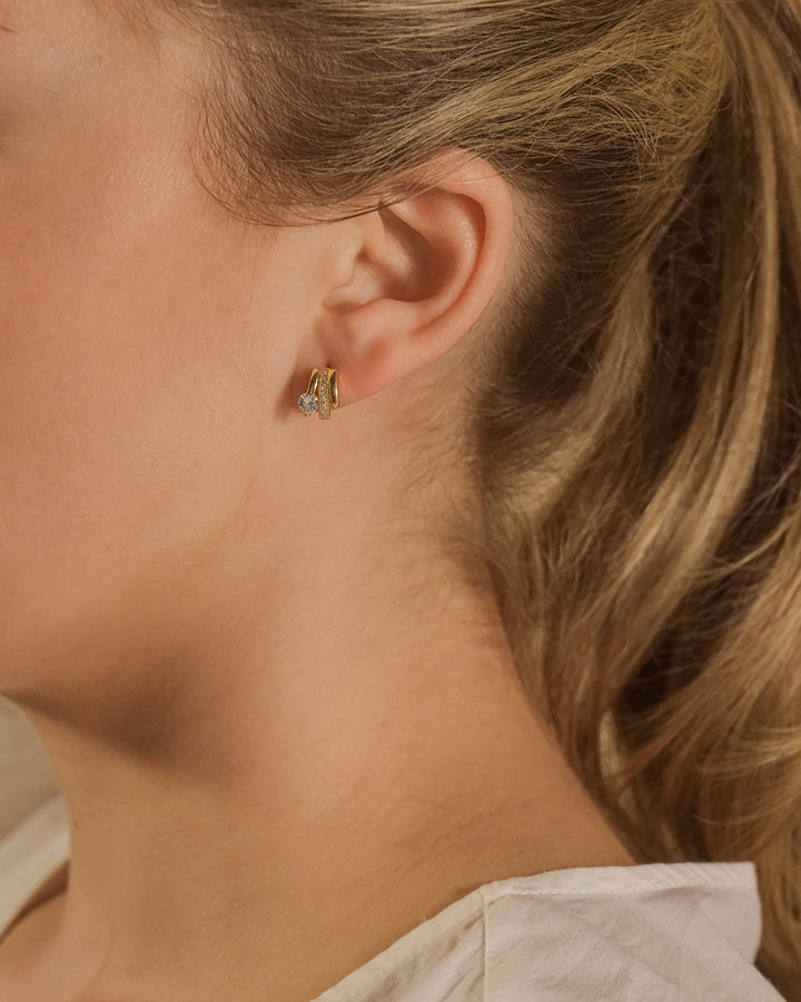 Rosie CZ Triple Hoop Earrings