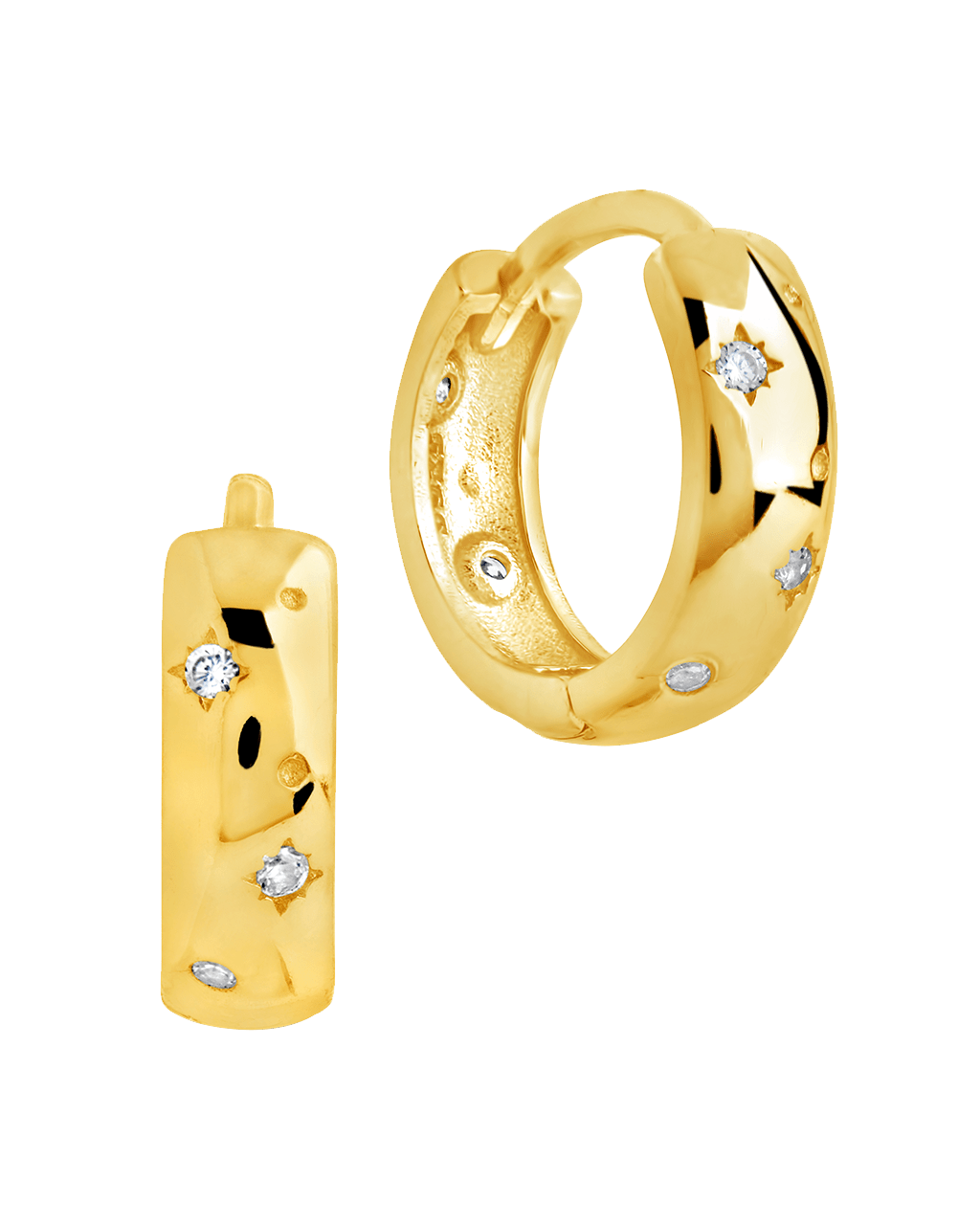 Greer CZ Burst Micro Hoop Earrings - Sterling Forever