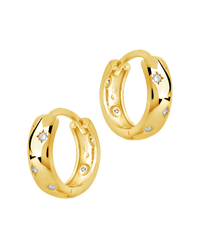 Greer CZ Burst Micro Hoop Earrings - Sterling Forever