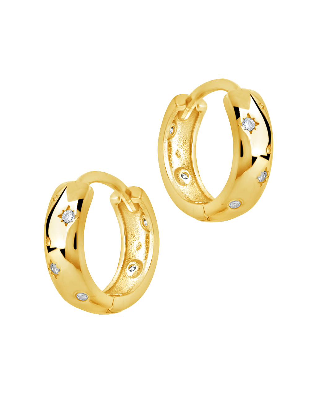 Greer CZ Burst Micro Hoop Earrings - Sterling Forever