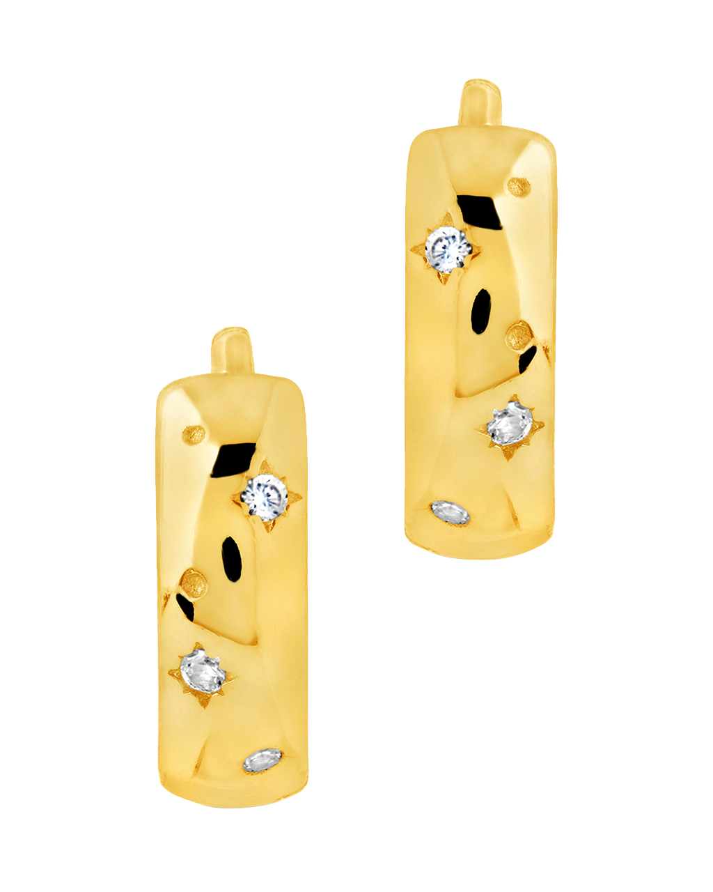 Greer CZ Burst Micro Hoop Earrings